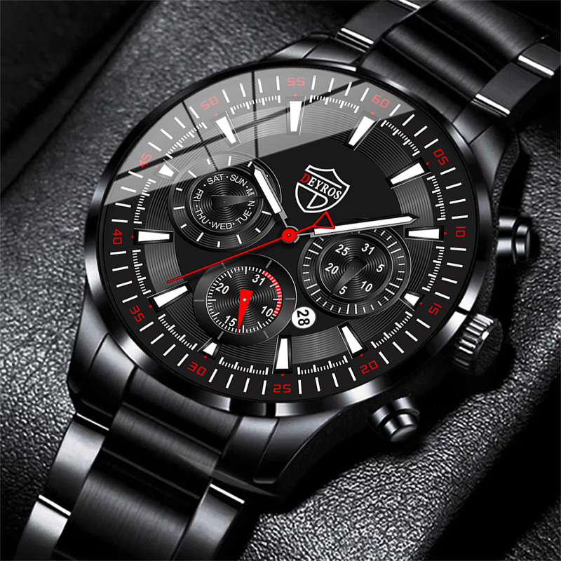 Luxury Watch All Black - Moda Erkek Saatler Set Lüks Erkekler