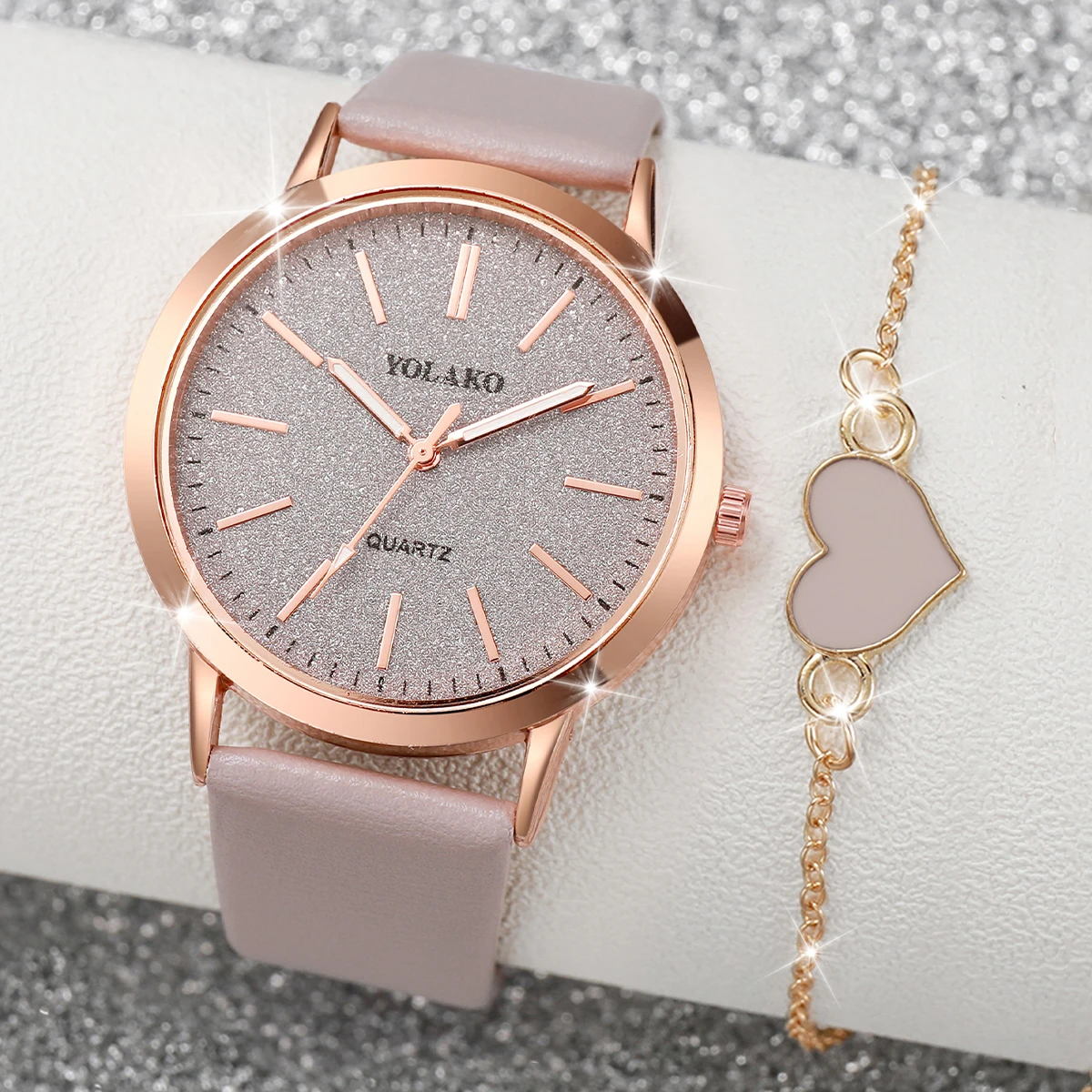 Luxury Watch For Girls - 2 adet/takım moda kadın saatler rahat