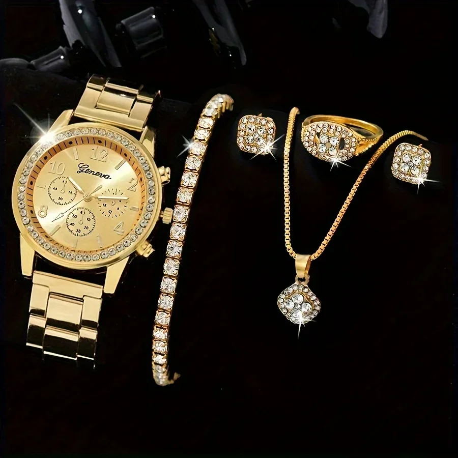Luxury Watch Gift For Her - Lüks Yapay Elmaslı Kuvars Saat Moda