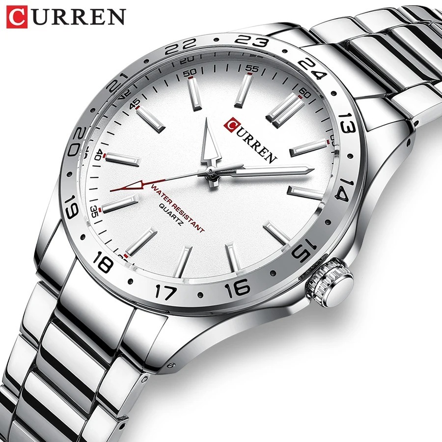 Luxury Watch Audemars Piguet - CURREN 8452 Gümüş Beyaz Hediye Kuvars