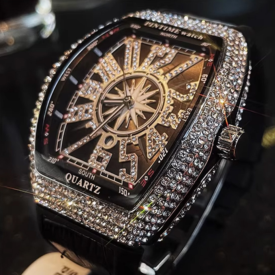 Luxury Watch All Black - Premium Marka Lüks Elmas Saat Dijital