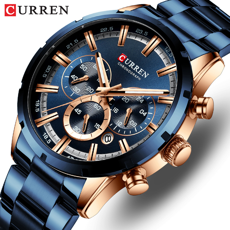 Luxury Watch Audemars Piguet - Curren erkek saati mavi kadran paslanmaz