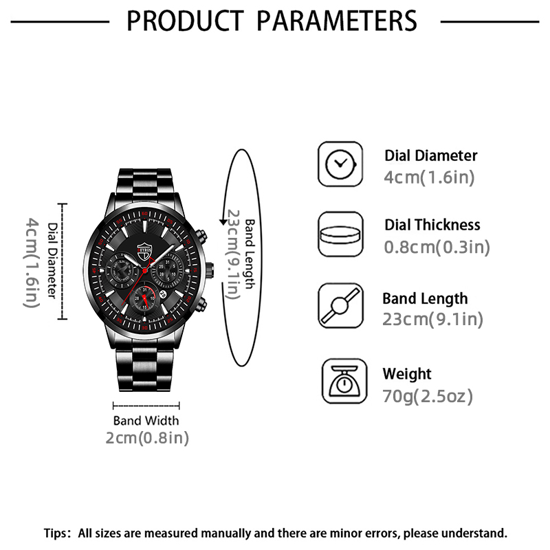Moda Erkek Saatler Set Lüks Er - Luxury Watch All Black incelemesi ve fiyatı