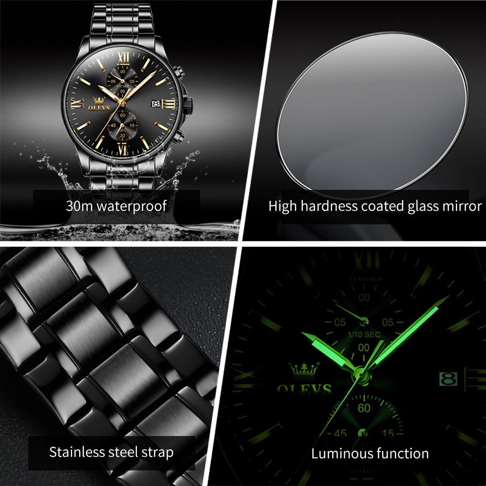 OLEVS 2886 Klasik Siyah Kuvars - Luxury Watch All Black incelemesi ve fiyatı