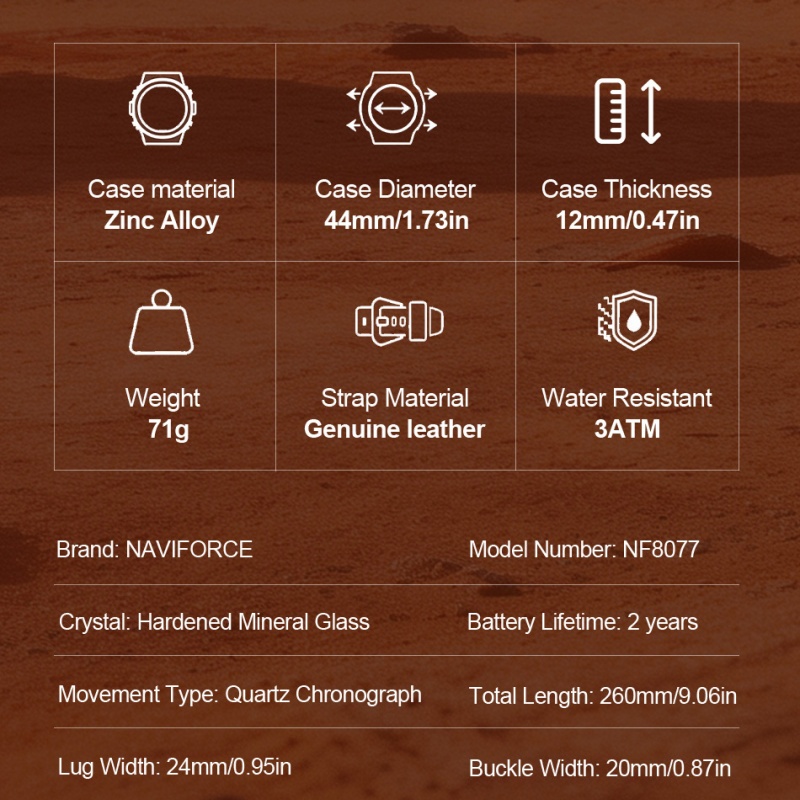 NAVIFORCE Erkek Şık Kronograf  - Field Watch Military incelemesi ve fiyatı